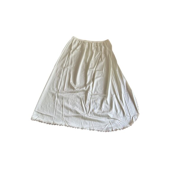 Vintage Vanity Fair Nylon Half Slip Side Slit With Lace Trim S Ivory Sz S - Picture 4 of 6
